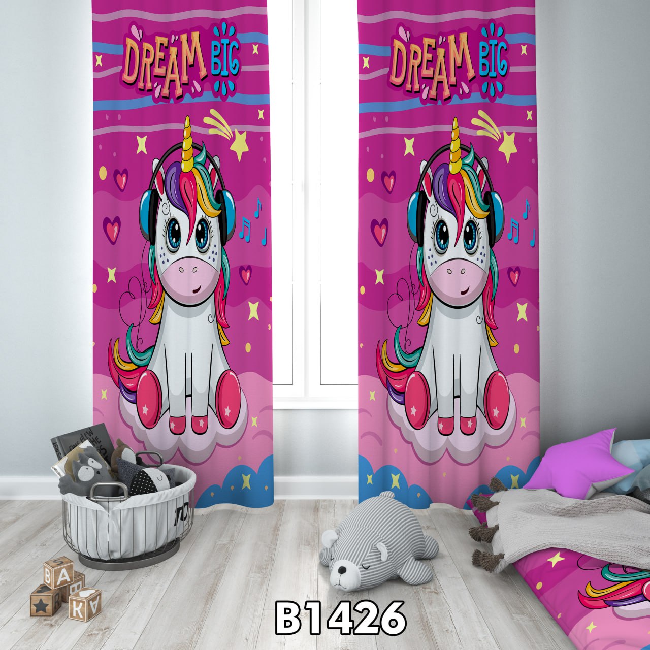 پرده چاپی یونیکورن