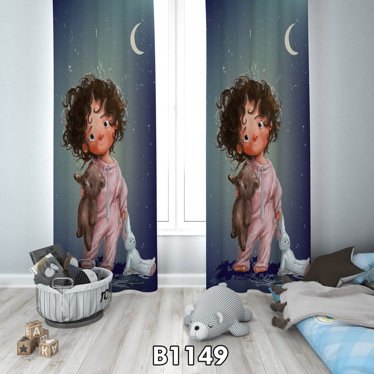 پرده چاپی دختروعروسک