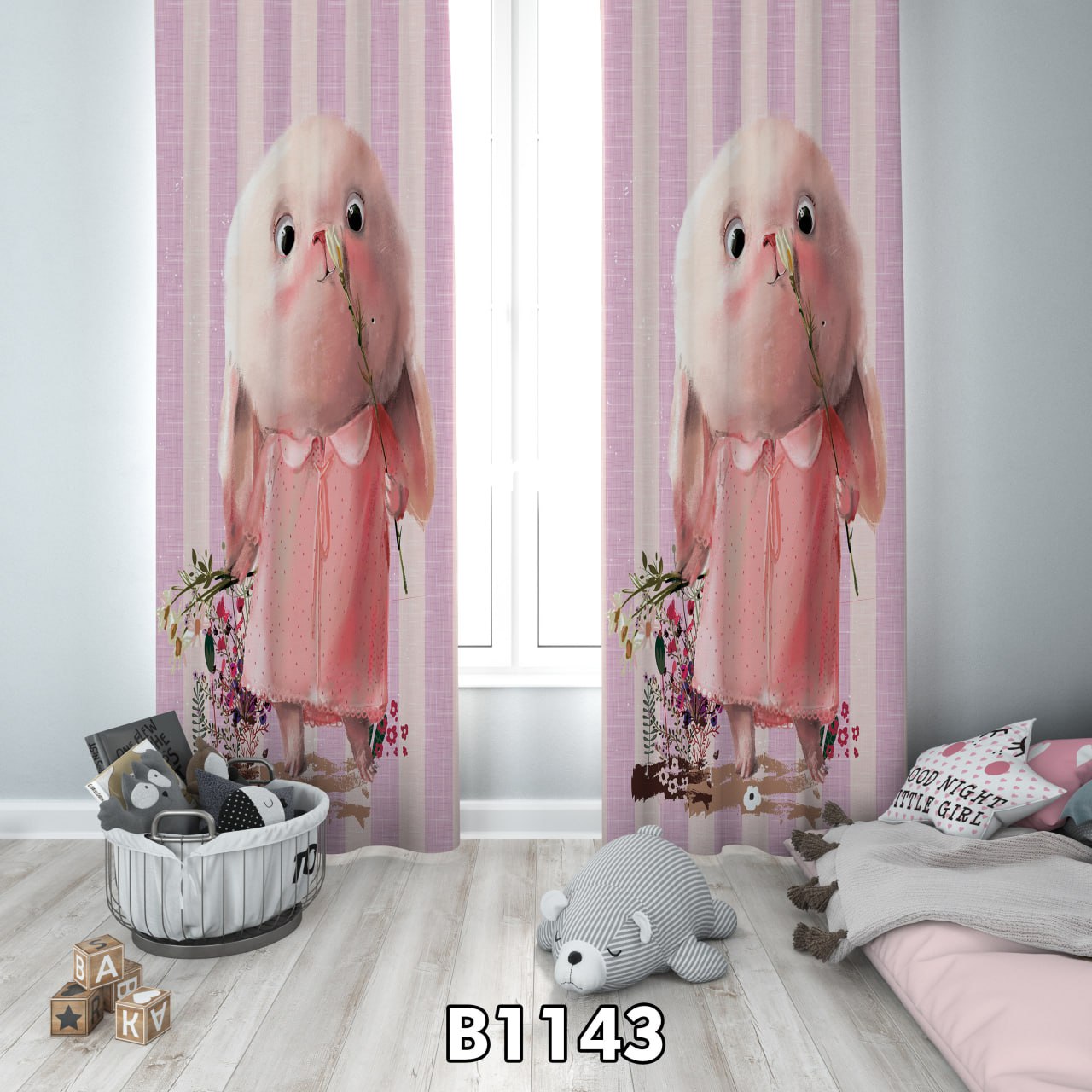 پرده چاپی خرگوش