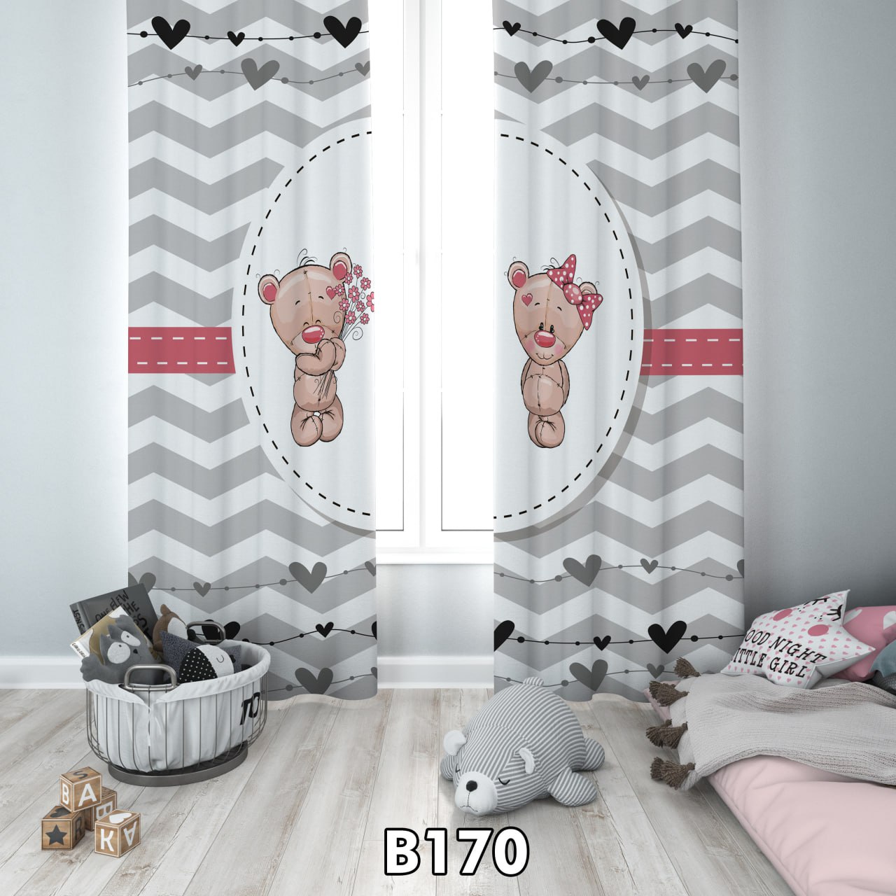 پرده چاپی خرس