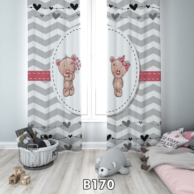 پرده چاپی خرس
