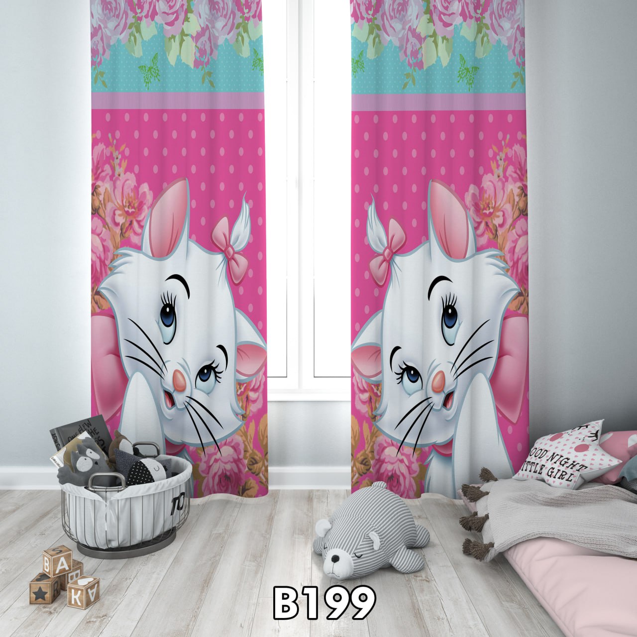 پرده چاپی گربه