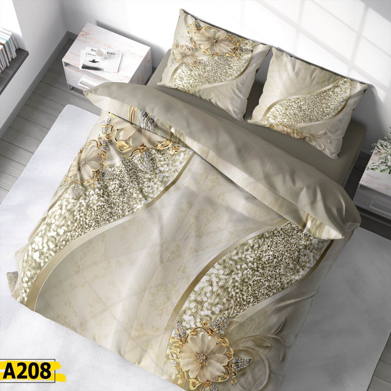 سرویس روتختی گل سه‌بعدی