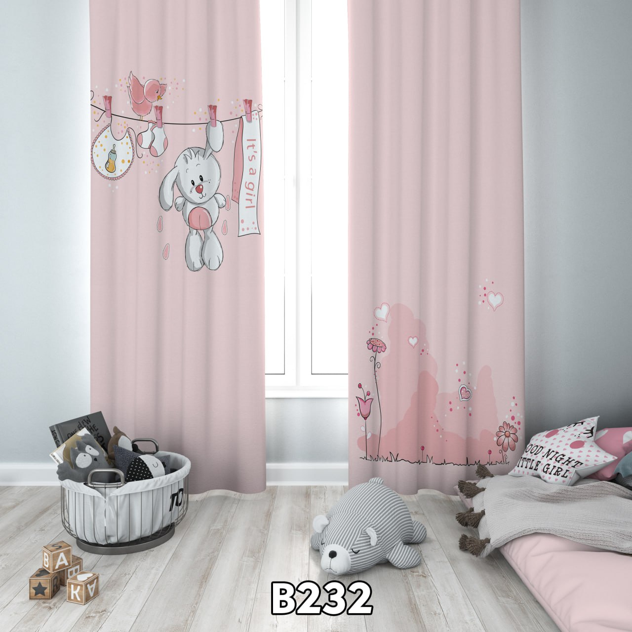 پرده چاپی خرگوش