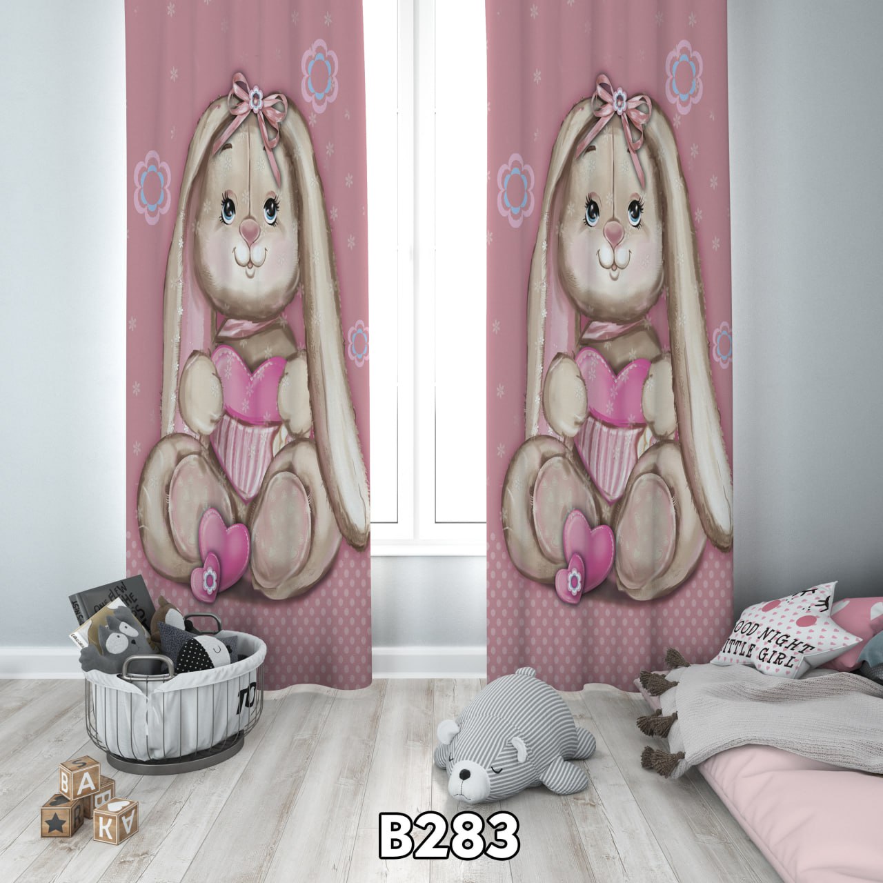 پرده چاپی خرگوش