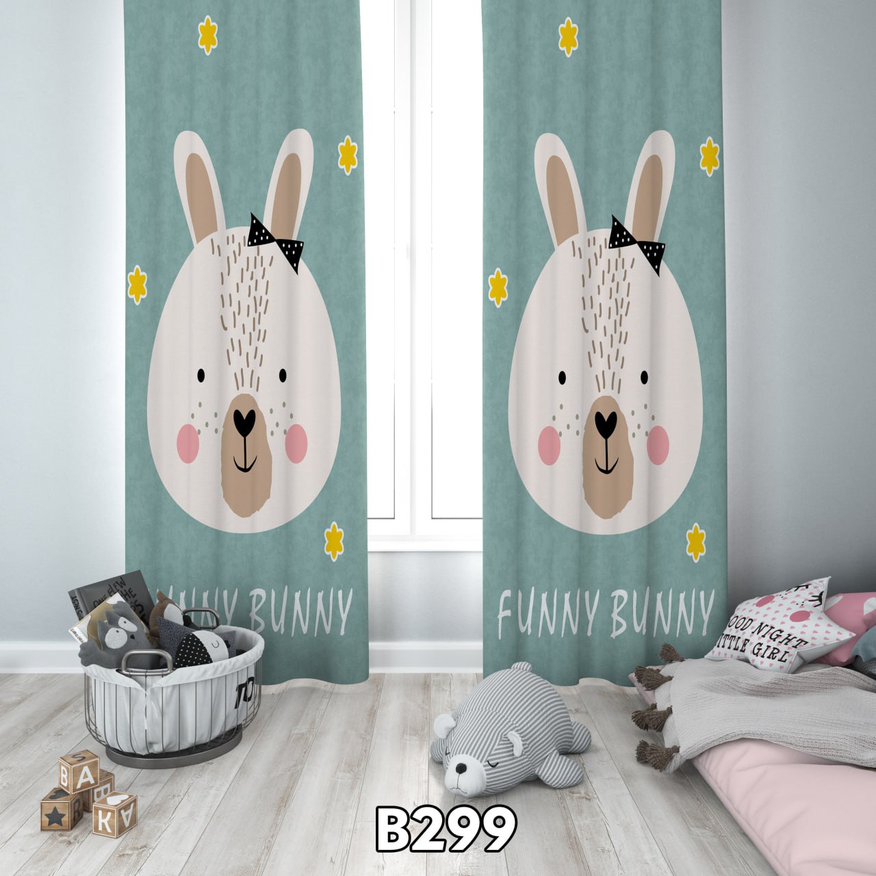 پرده چاپی خرگوش