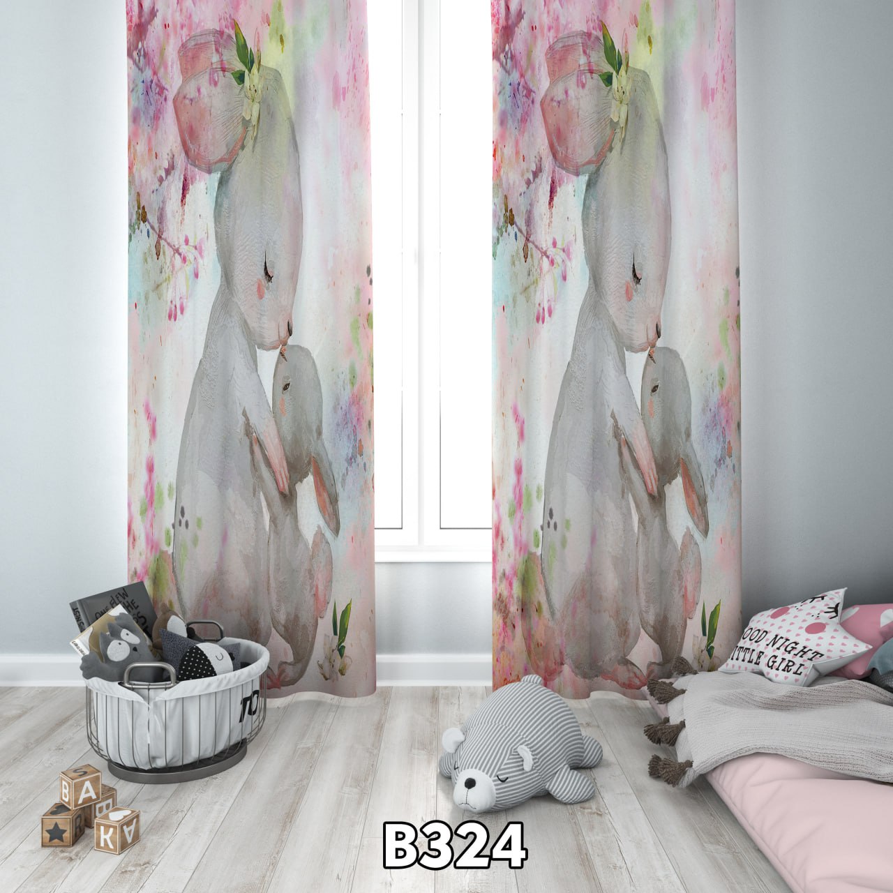 پرده چاپی خرگوش