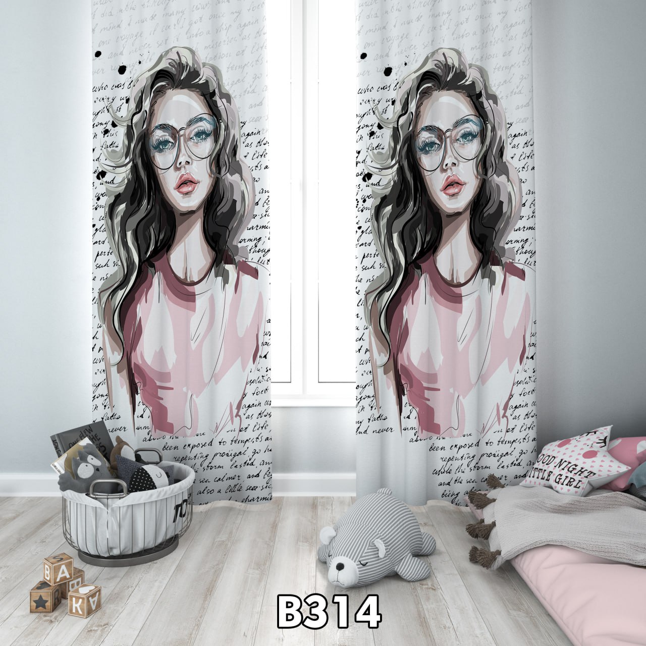 پرده چاپی دختر
