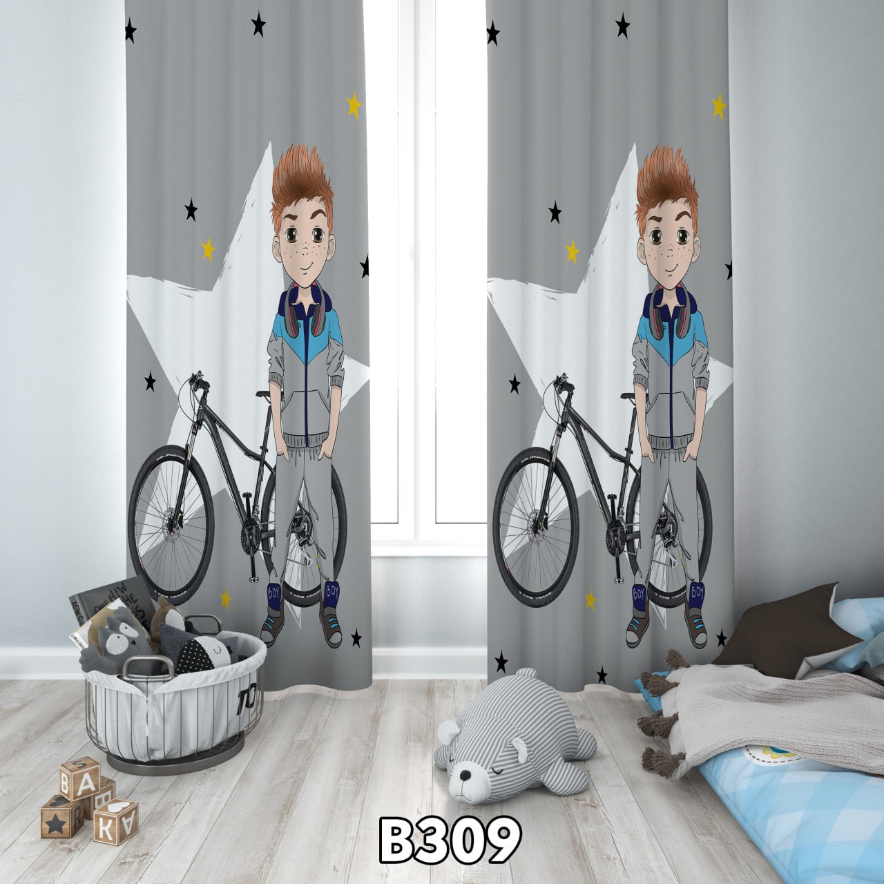 پرده چاپی پسر