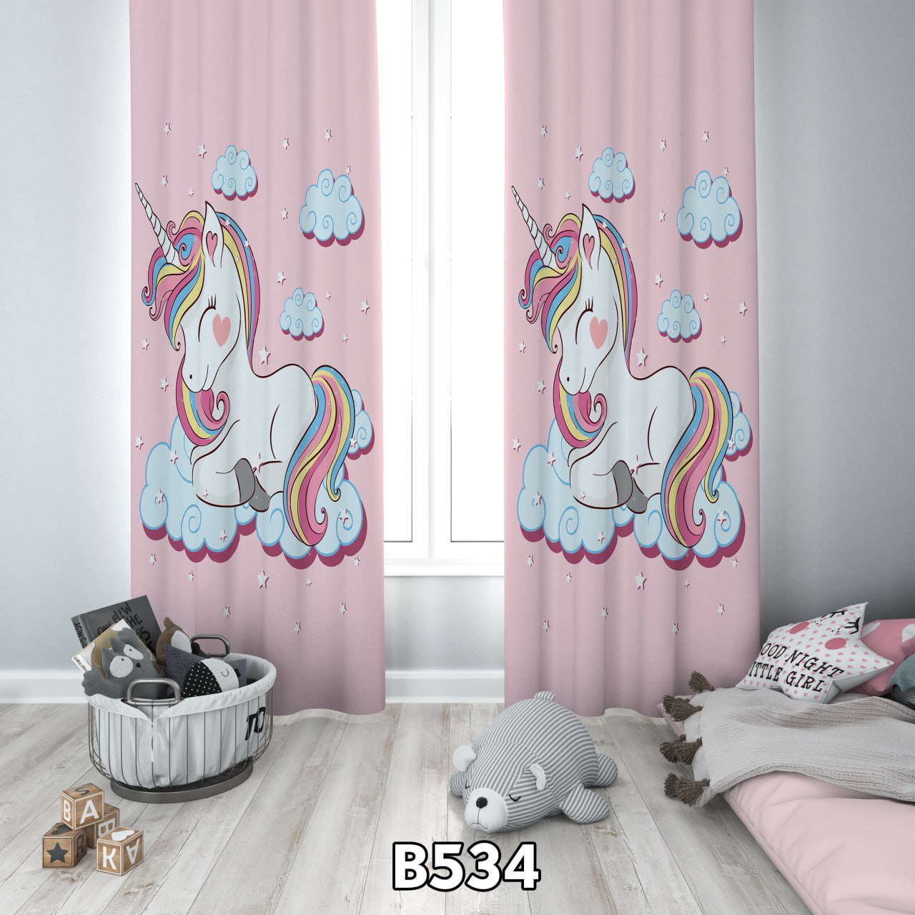پرده چاپی یونیکورن