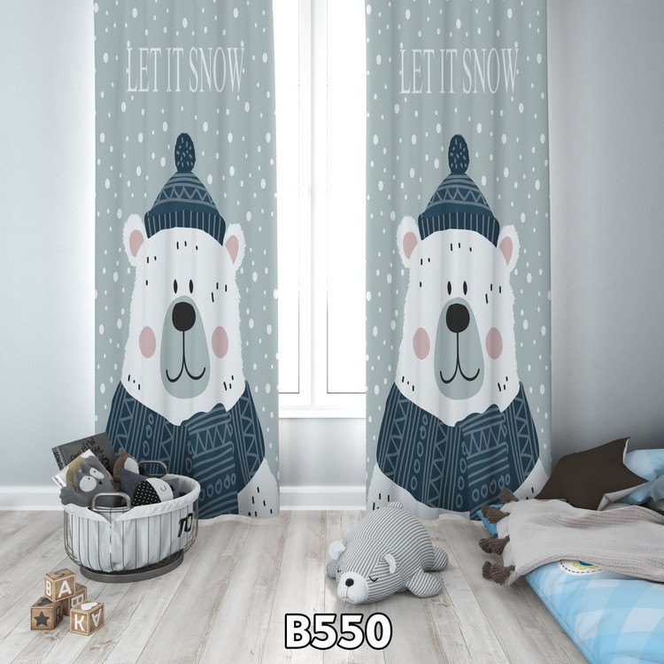 پرده چاپی خرس