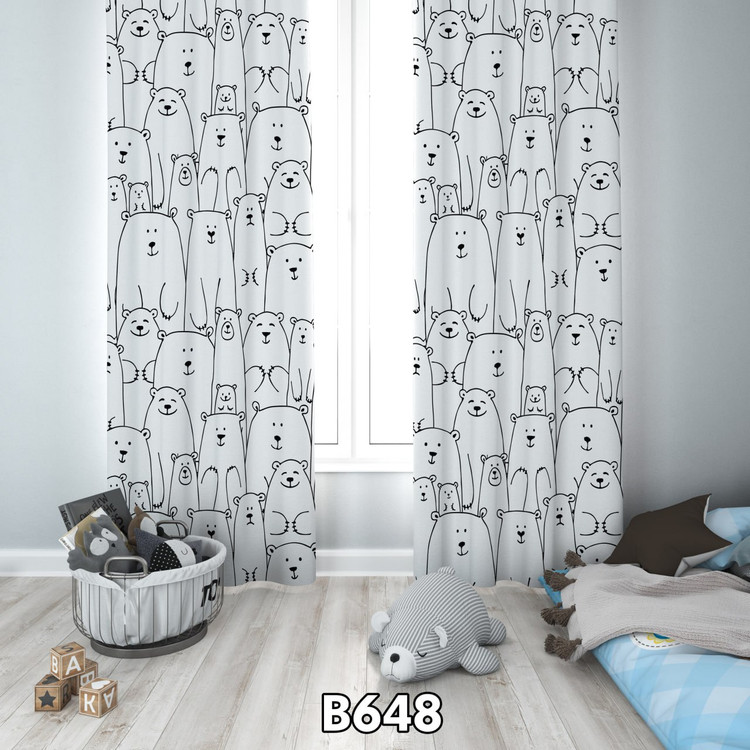 پرده چاپی خرس