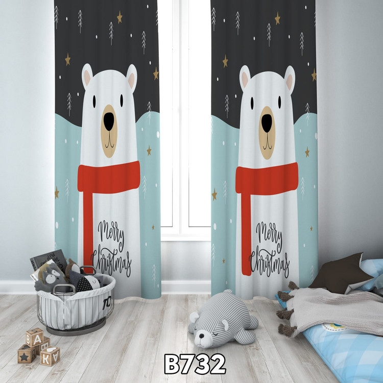 پرده چاپی خرس
