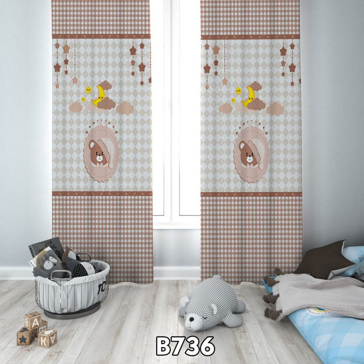 پرده چاپی خرس