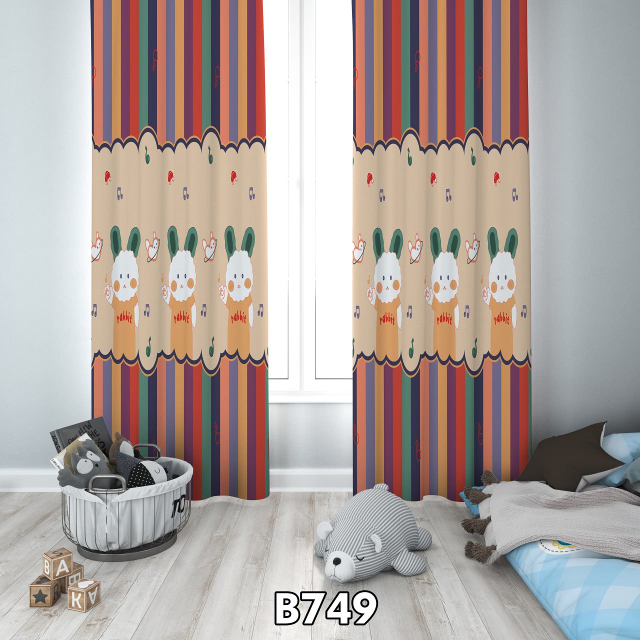 پرده چاپی خرگوش