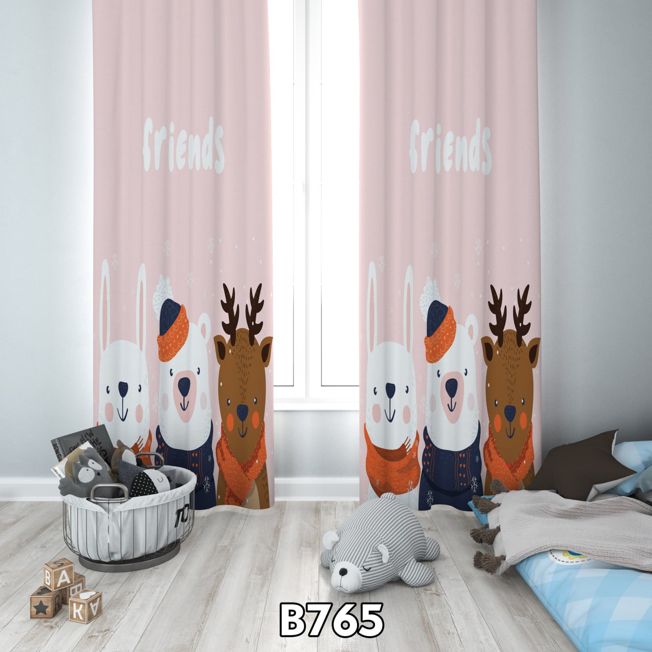 پرده چاپی خرس