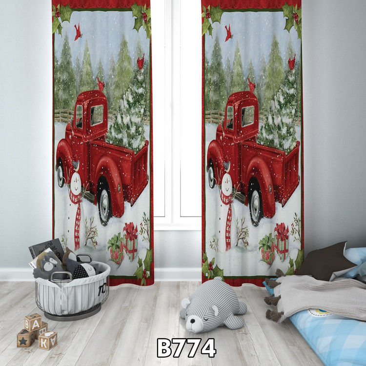 پرده چاپی کریسمس