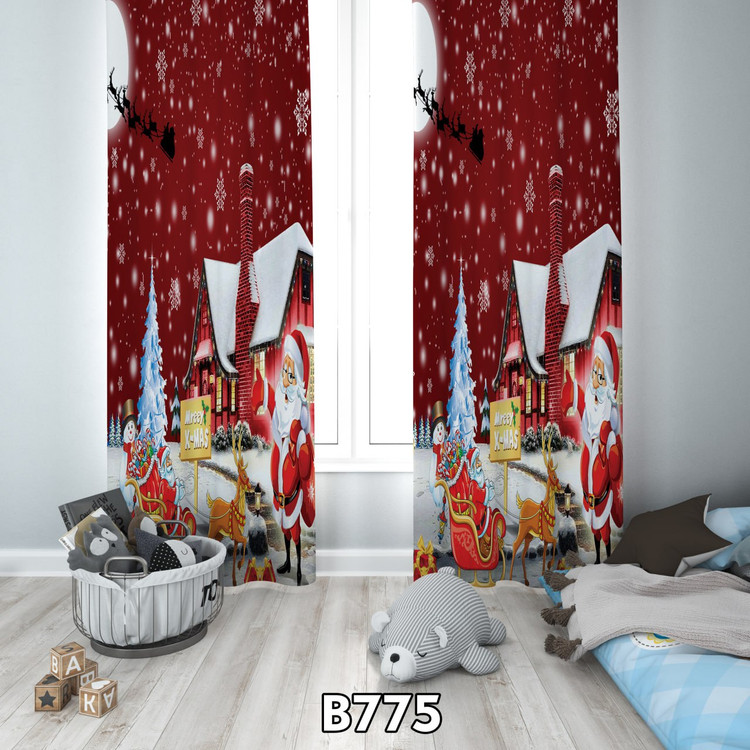 پرده چاپی کریسمس