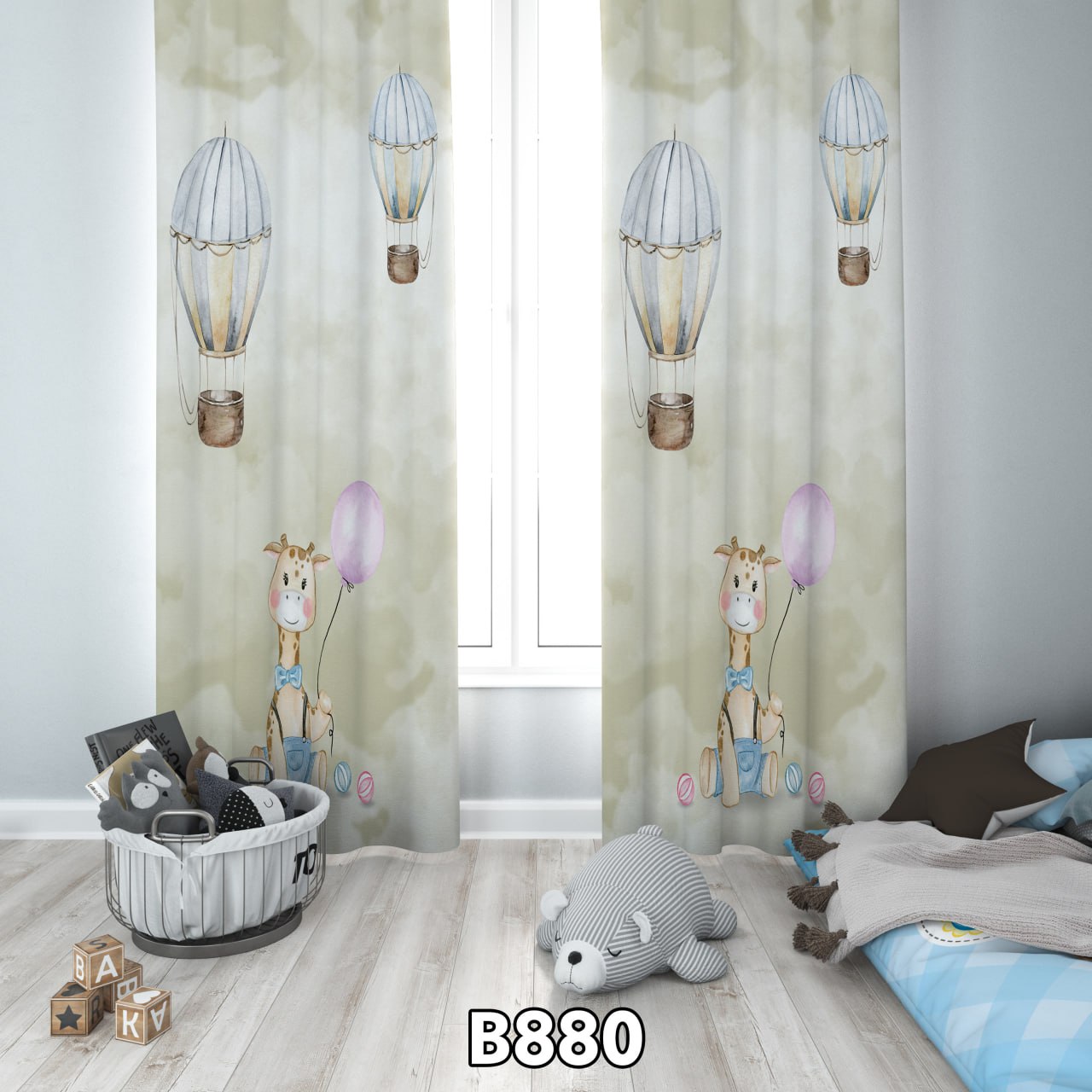 پرده چاپی زرافه