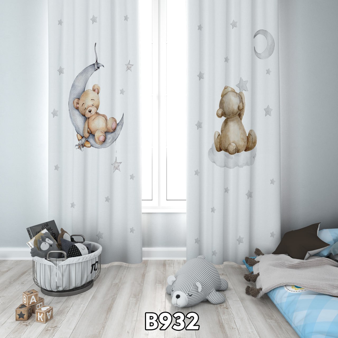 پرده چاپی خرس