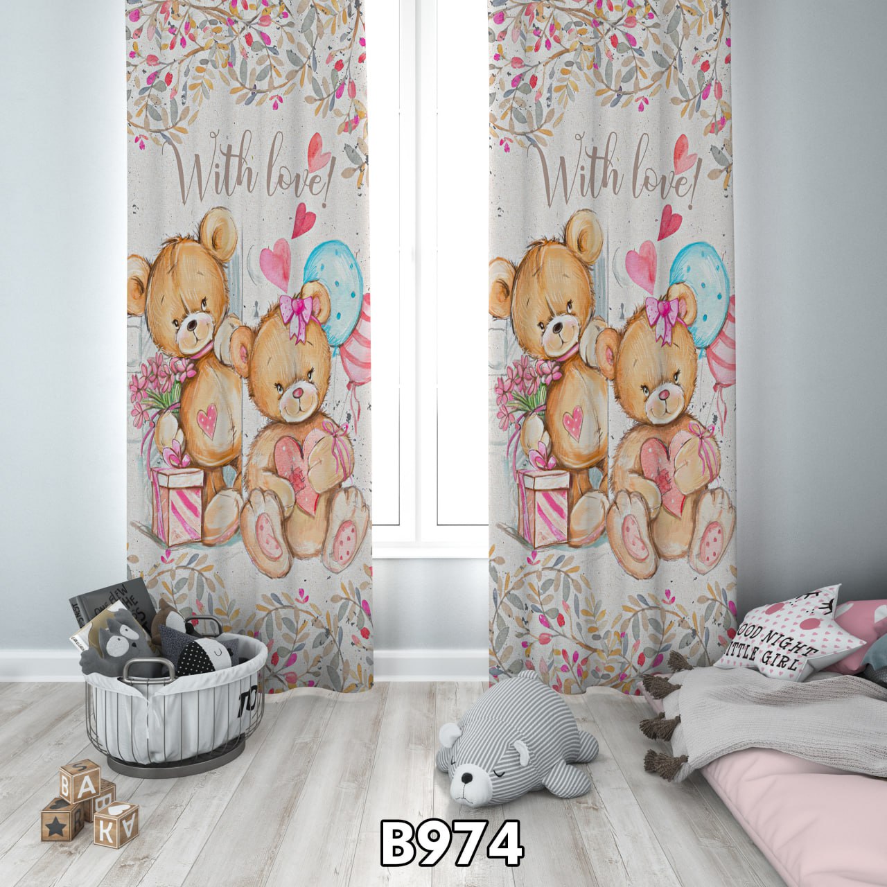 پرده چاپی خرس