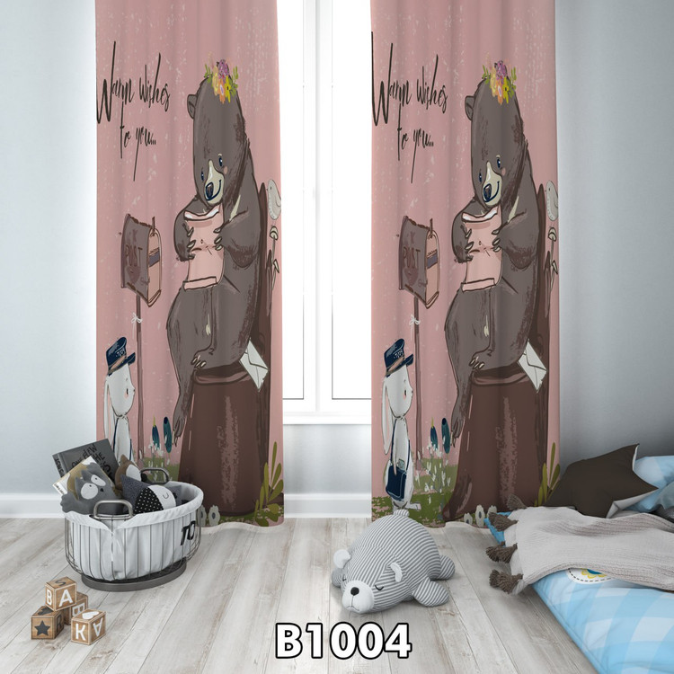 پرده چاپی خرس