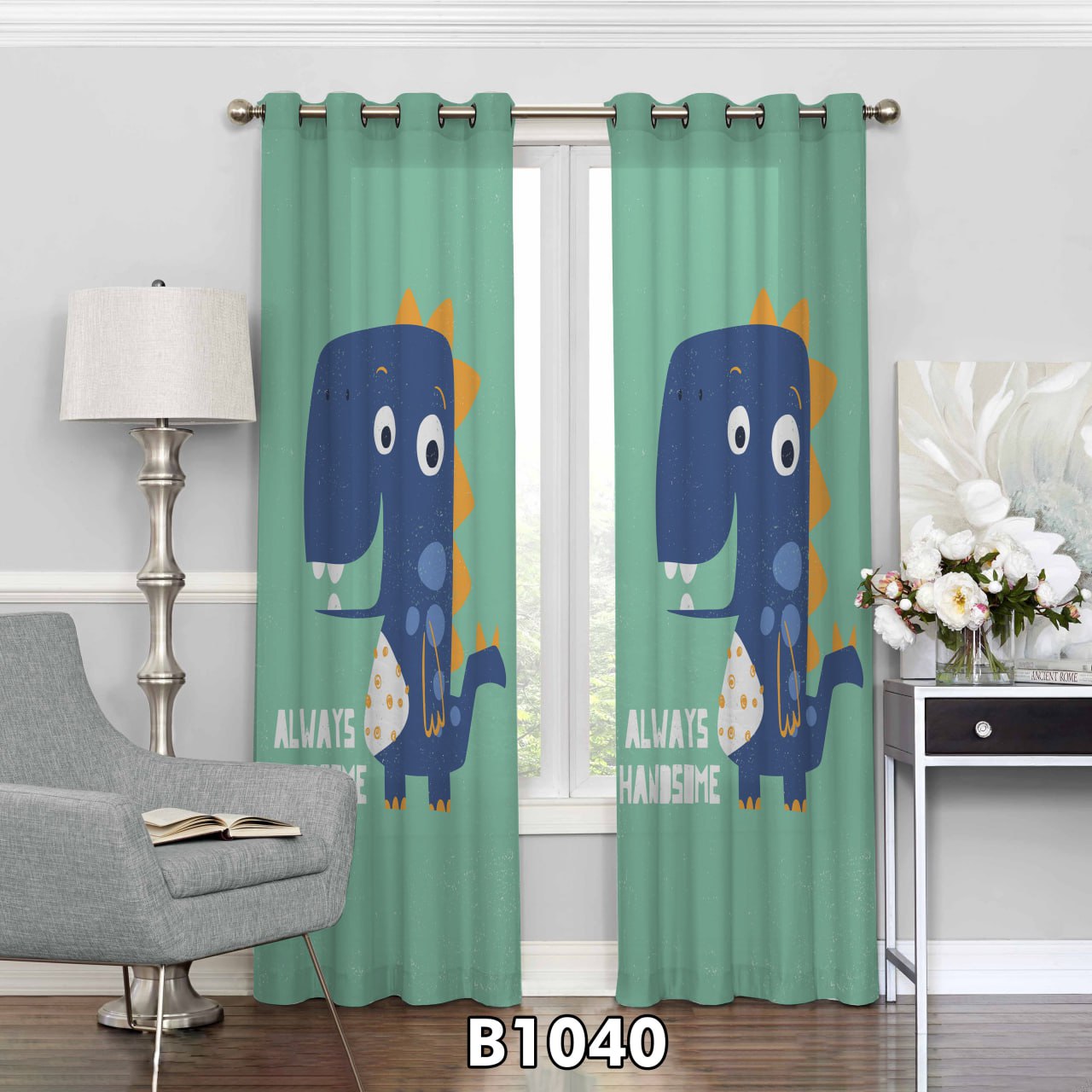 پرده چاپی دایناسور