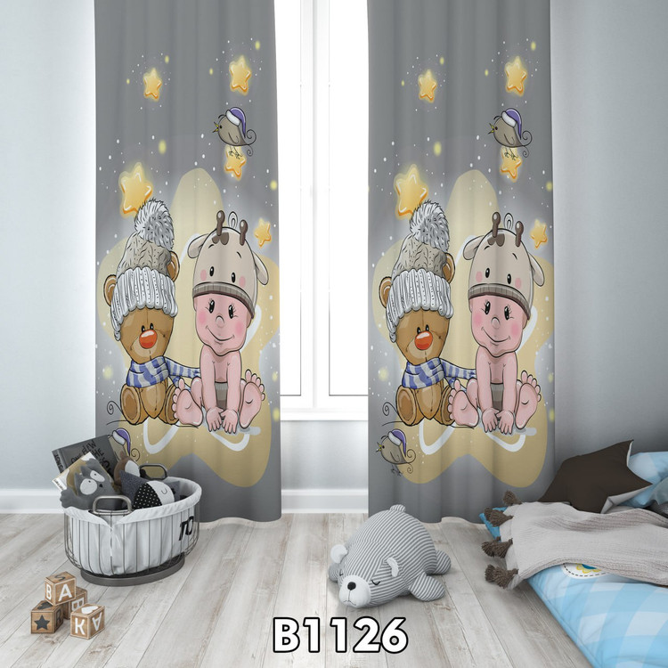 پرده چاپی خرس