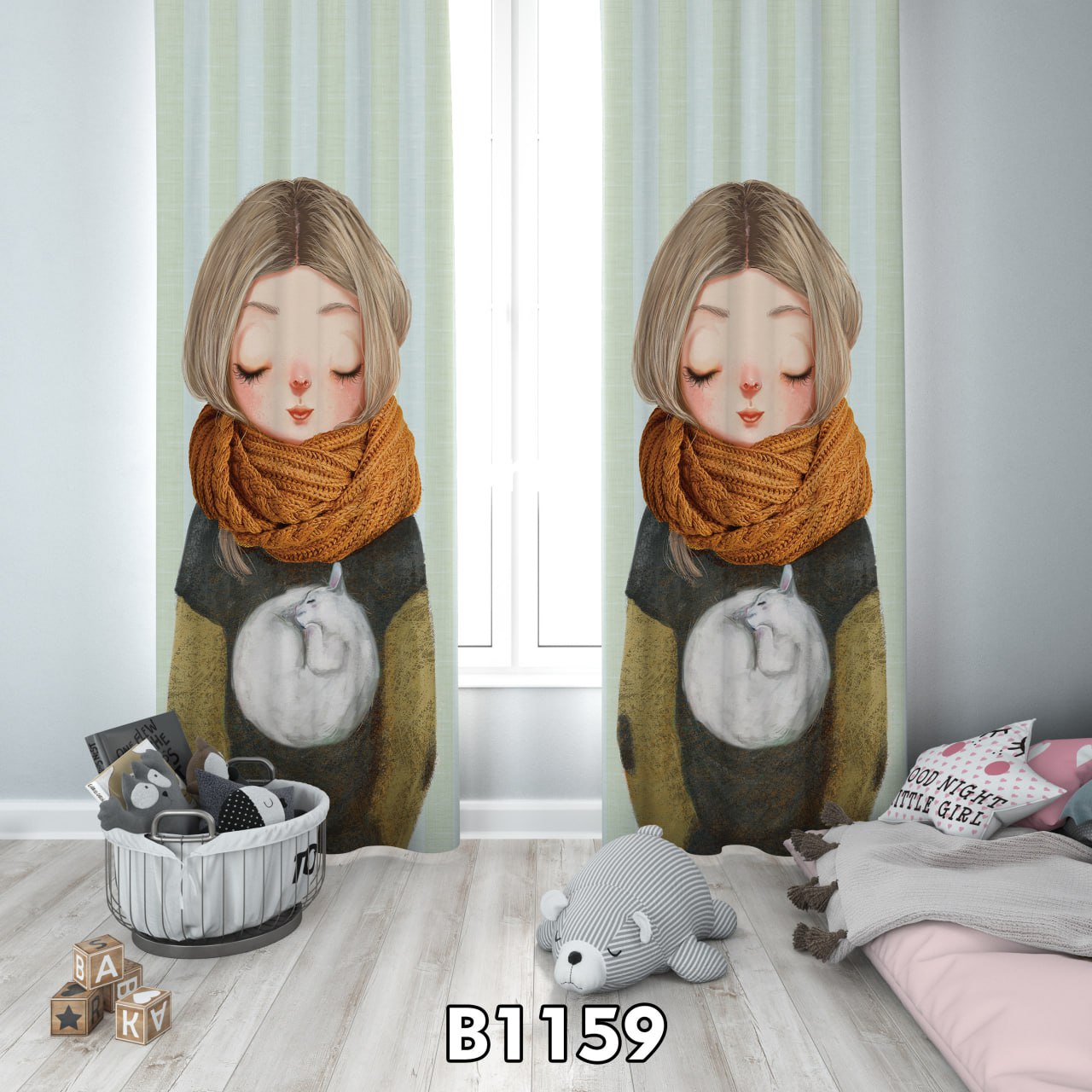 پرده چاپی دخترانه