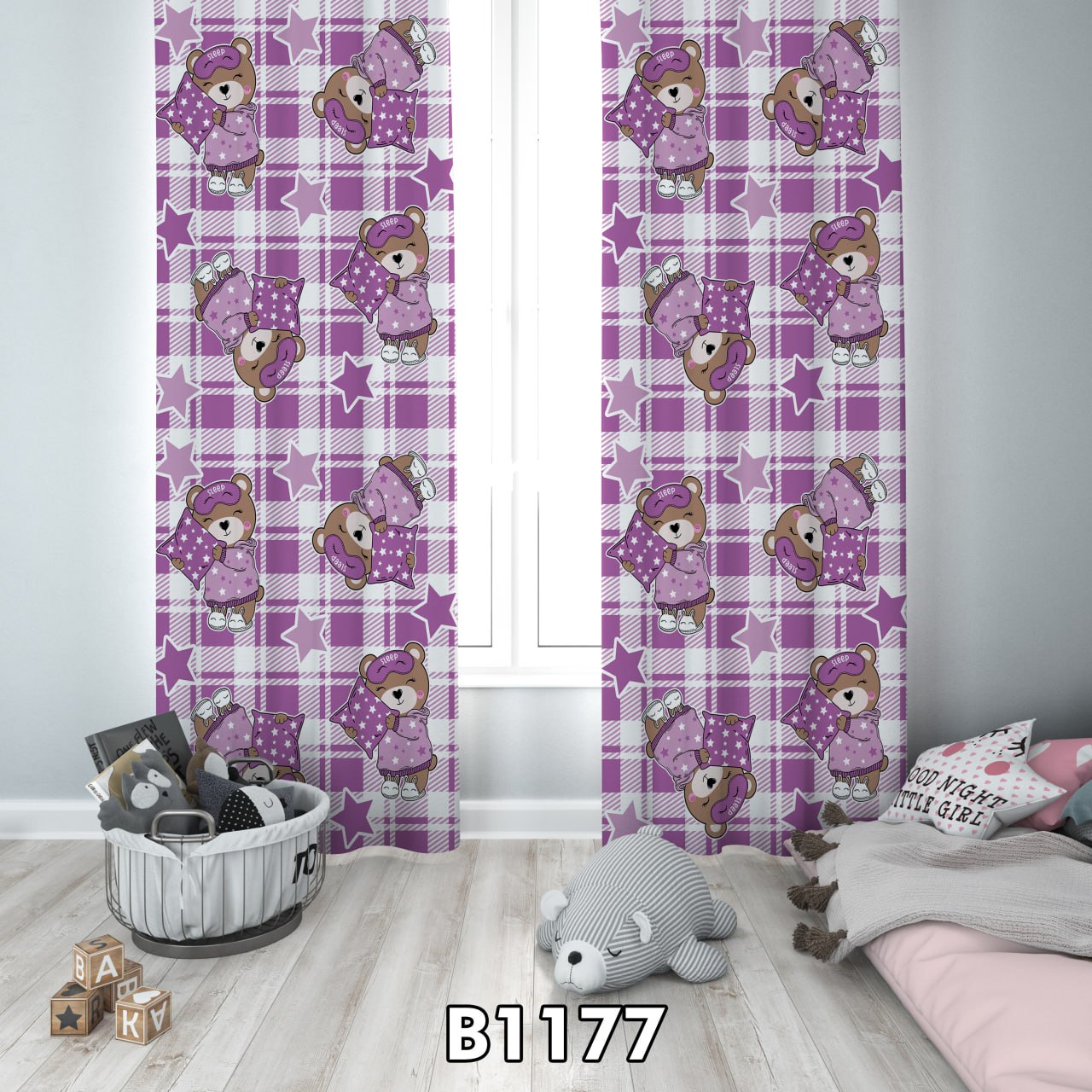 پرده چاپی خرس