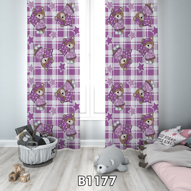 پرده چاپی خرس