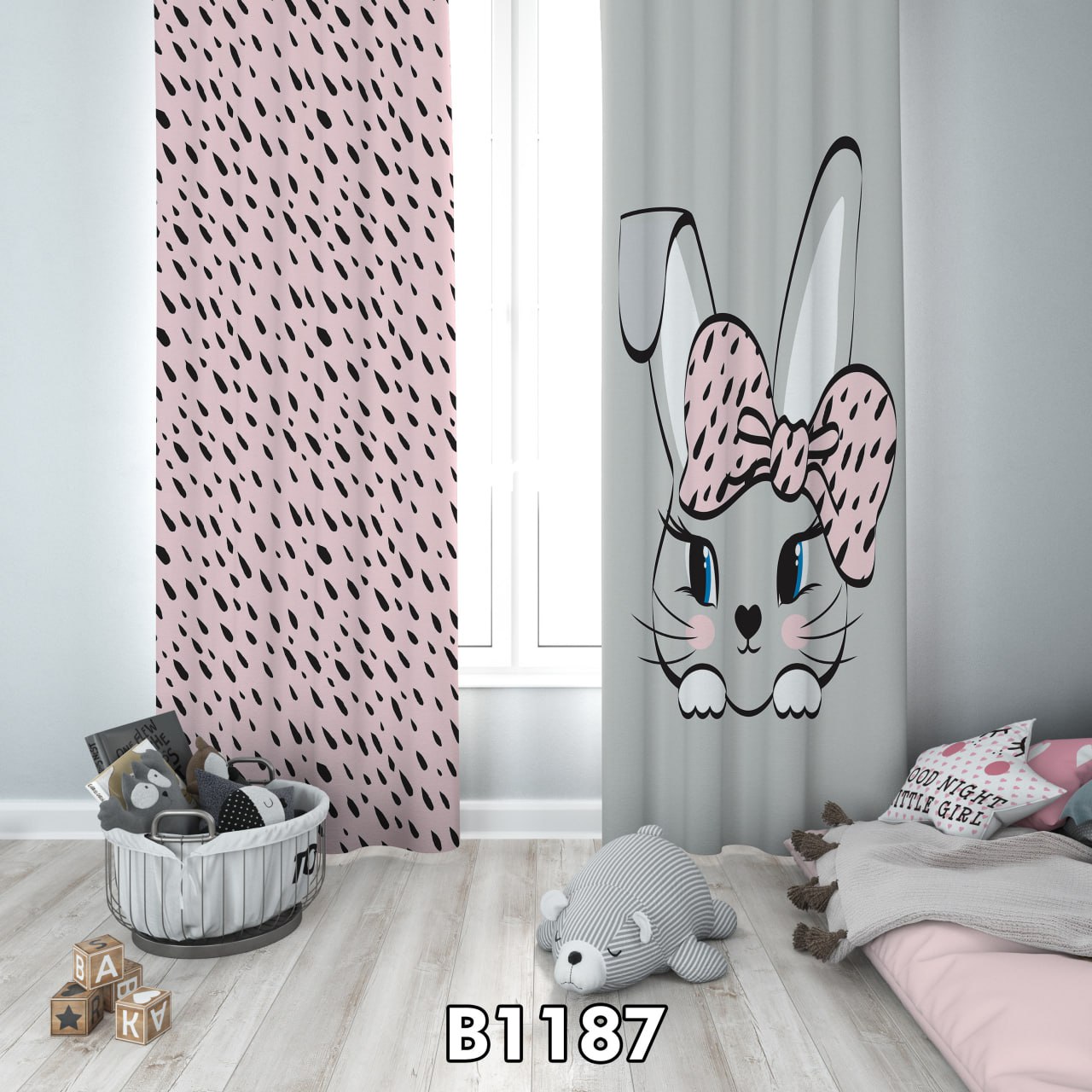 پرده چاپی خرگوش