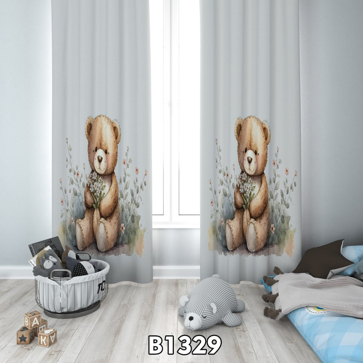 پرده چاپی خرس