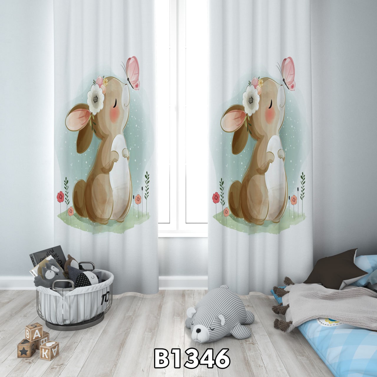 پرده چاپی خرگوش