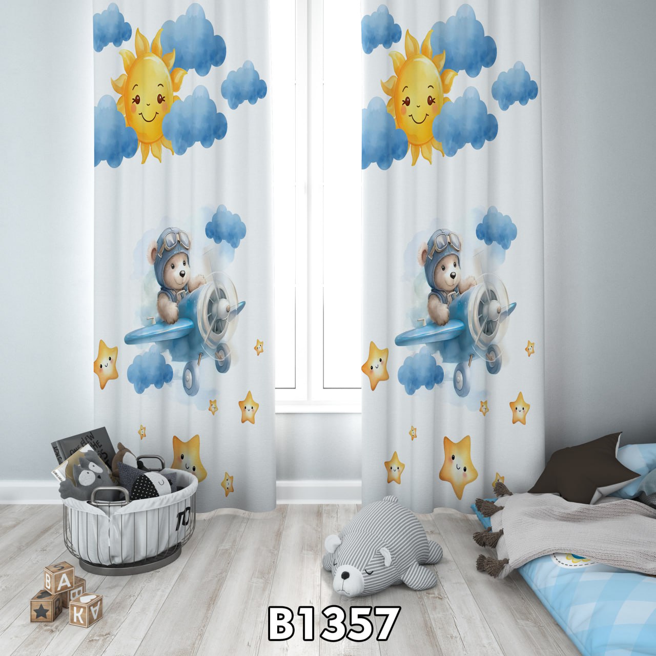 پرده چاپی خرس