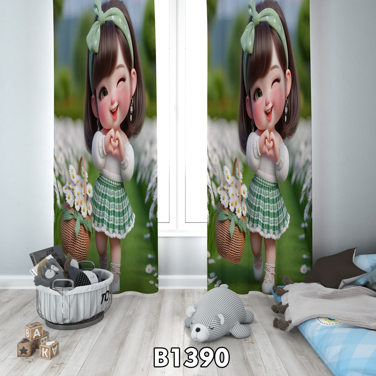 پرده چاپی دخترانه