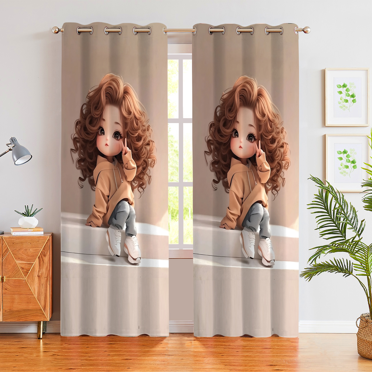پرده چاپی دخترانه