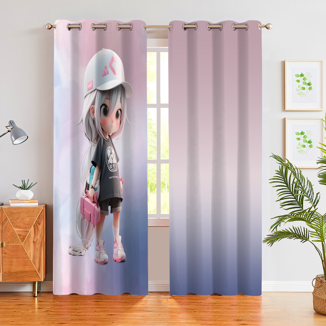 پرده چاپی دخترانه