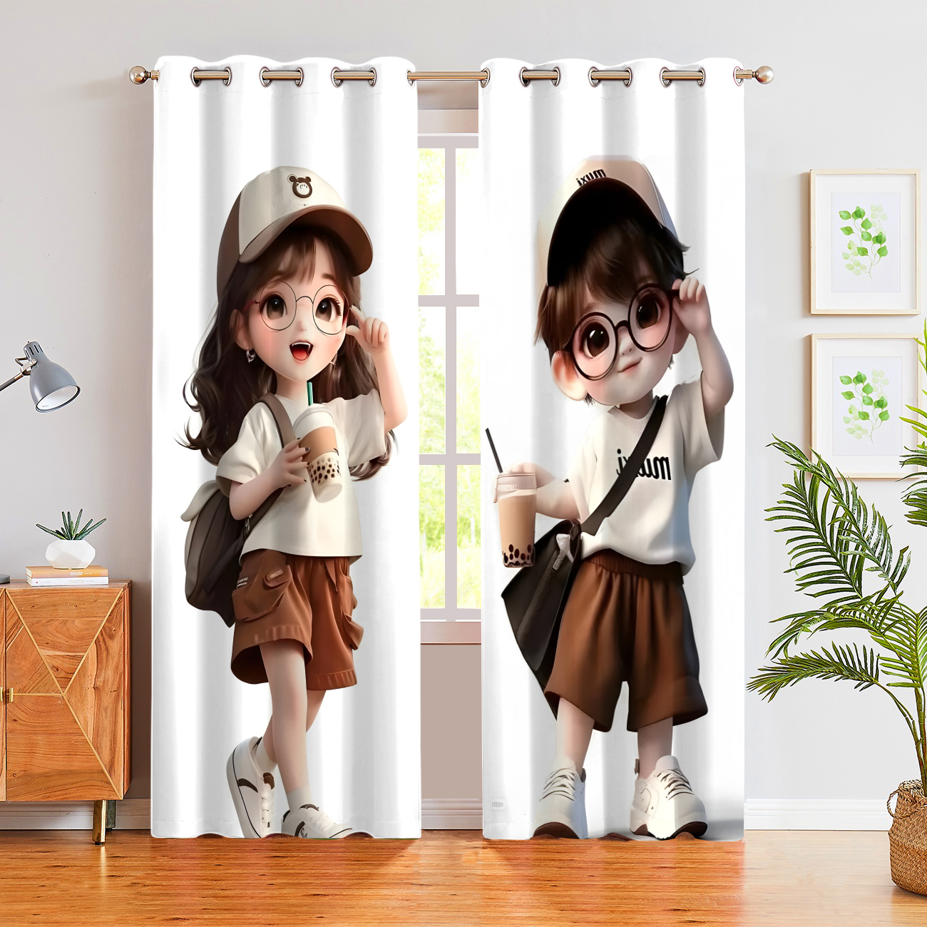 پرده چاپی دختر پسر